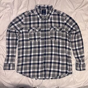 ANTIGUA Dallas Cowboys Ease Flannel Shirt Mens XL Blue Gray Button Up NFL